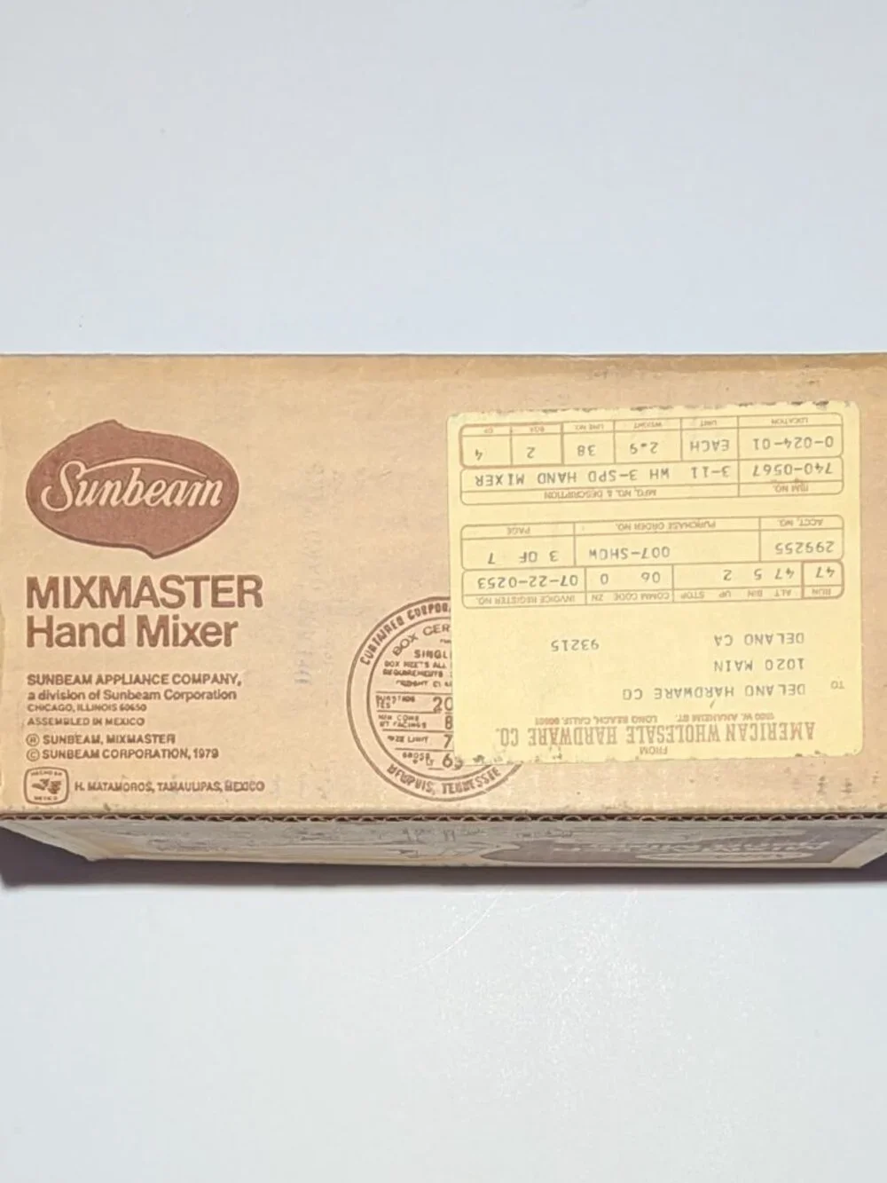 Vintage Sunbeam Mixmaster Hand Mixer 3-Speed White NIB New Old Stock 1970s Retro